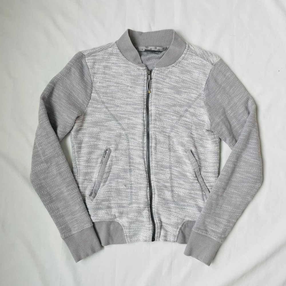 Athleta Jacket Womens XS‎ Knit Full Zip Slub Bombastic Bomber Short Sweatshirt
